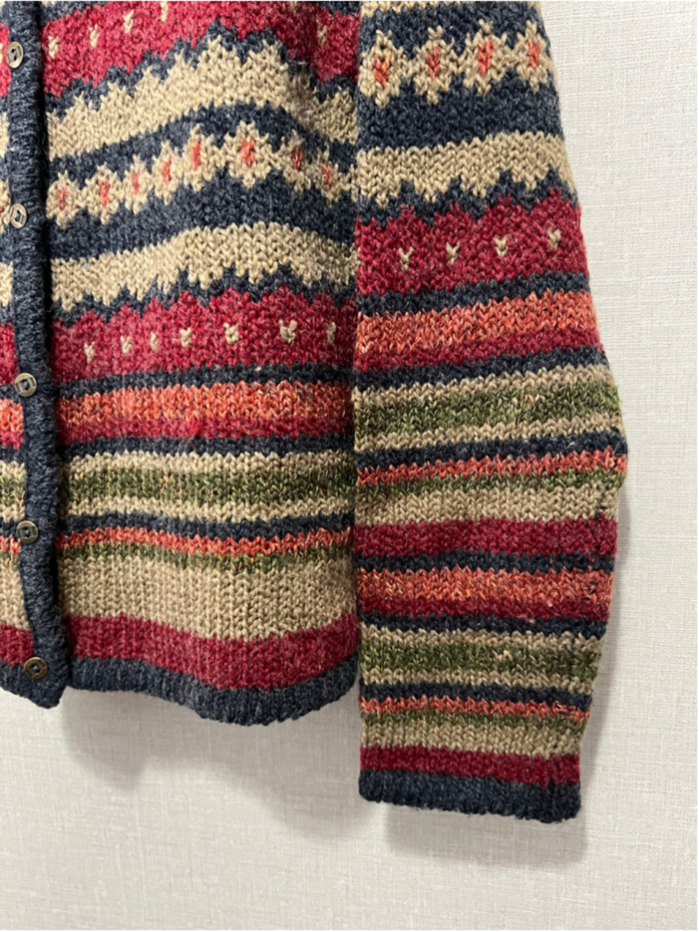 Christopher & Banks Fair Isle Cabincore Long Sleeve Button Down Cardigan Sweater - Picture 2 of 6